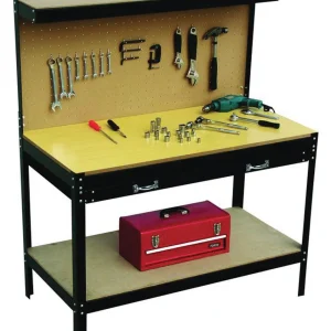 Banco Da Lavoro In Metallo e mdf cm. 155H (totale) x 120L Portata: 150 kg