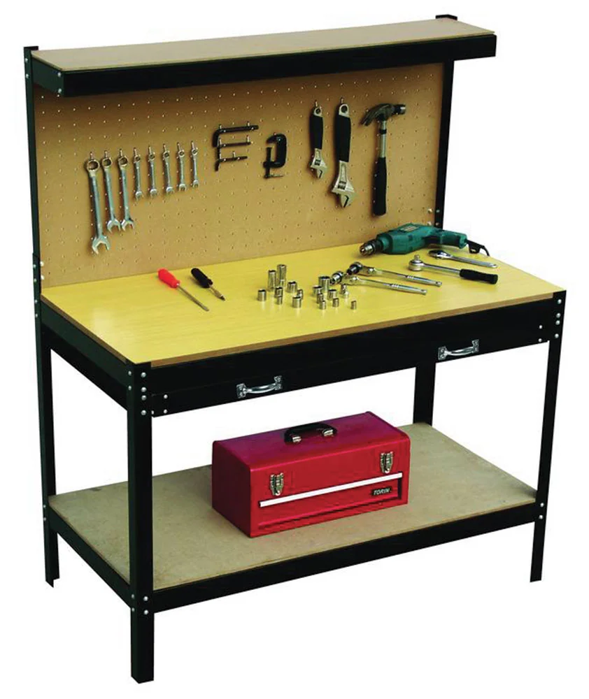 Banco Da Lavoro In Metallo e mdf cm. 155H (totale) x 120L Portata: 150 kg