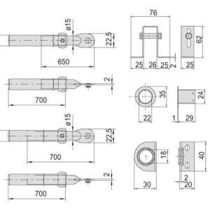 Aste Catenaccio Per Serrature A 3 Punti di chiusura