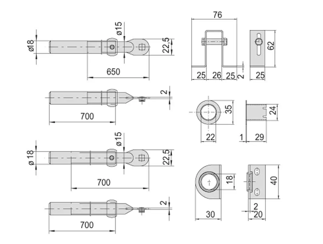 Aste Catenaccio Per Serrature A 3 Punti di chiusura