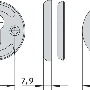 Borchia Interna Per Serrature Ferro Finitura Cromo Satinato