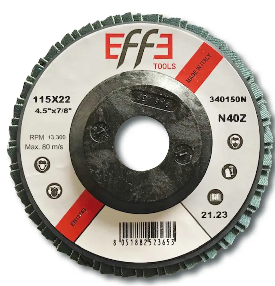 Disco Lamellare Abrasivo Allo Zirconio Diametro 115 mm Varia Grana