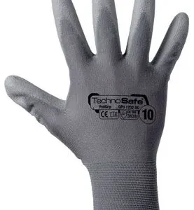 Guanti Grigi A Filo Continuo In Poliuretano