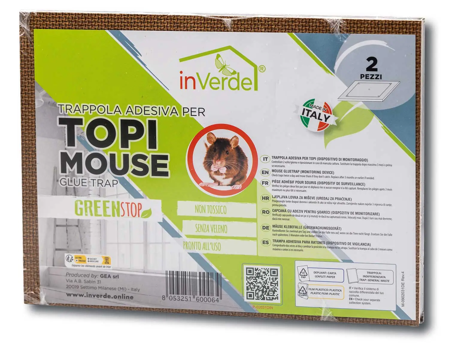 2 Tavolette Vischiose Per Topi Ratti e Insetti