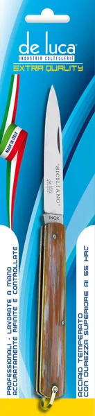 Coltello Siciliano Con Lama In Acciaio Inox, In 4 Misure 15cm, 17cm, 19cm, 21cm