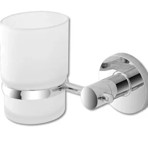 Portaspazzolino Cromo Alluminio In ABS Con Piastrina Antiruggine.