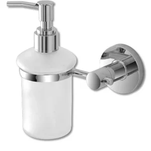 Portadispenser Cromo Alluminio/Abs E Vetro Satinato Linea Sprint.