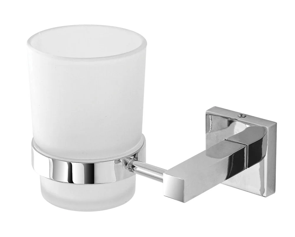 Porta Spazzolino Rock In Cromo Alluminio Con Piastrina Antiruggine.