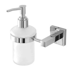 Porta Dispenser Rock In Cromo Alluminio Con Piastrina Antiruggine