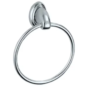 Portasciugamani Anello In Acciaio Cromato, Con Piastrine Antiruggine.