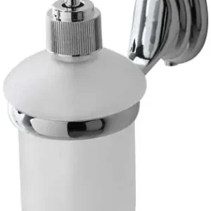 Portadispenser Cromo/Vetro Satinato, Piastrine In Acciaio Antiruggine.