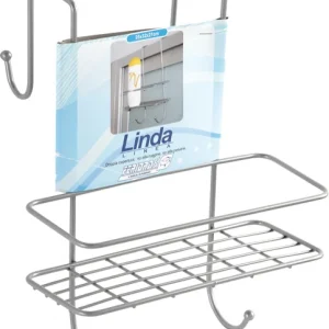 Mensola 1 Ripiano Con Gancio Doccia In Acciaio Cromato