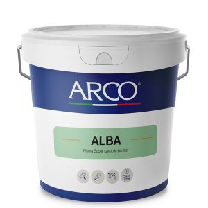 Idropittura Extra Lavabile  Acrilica 'Alba'  Arco , Bianco 4Lt