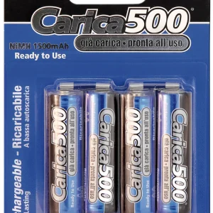 Batterie Ricaricabili AA Carica500 1.5V - 1.500mAh - Blister 4 Pezzi