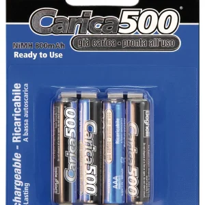 Batterie Ricaricabili AAA Carica500 1.5V - 800mAh - Blister 4 Pezzi