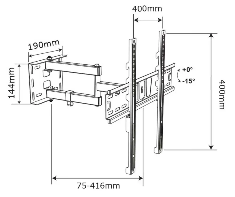 Supporto TV Regolabile Doppio Braccio 32/55 Pollici Carico Max 30 Kg - immagine 2