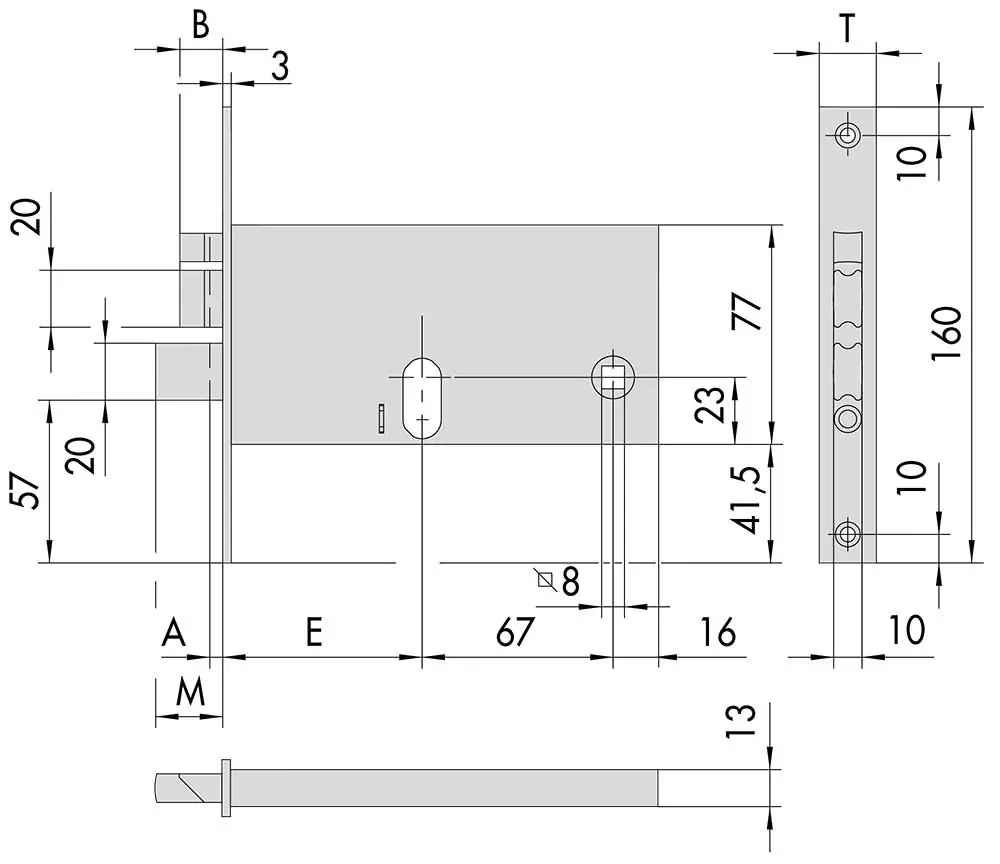 Elettroserratura Da Infilare A Cilindro Per Fasce '14460' H77 - immagine 2