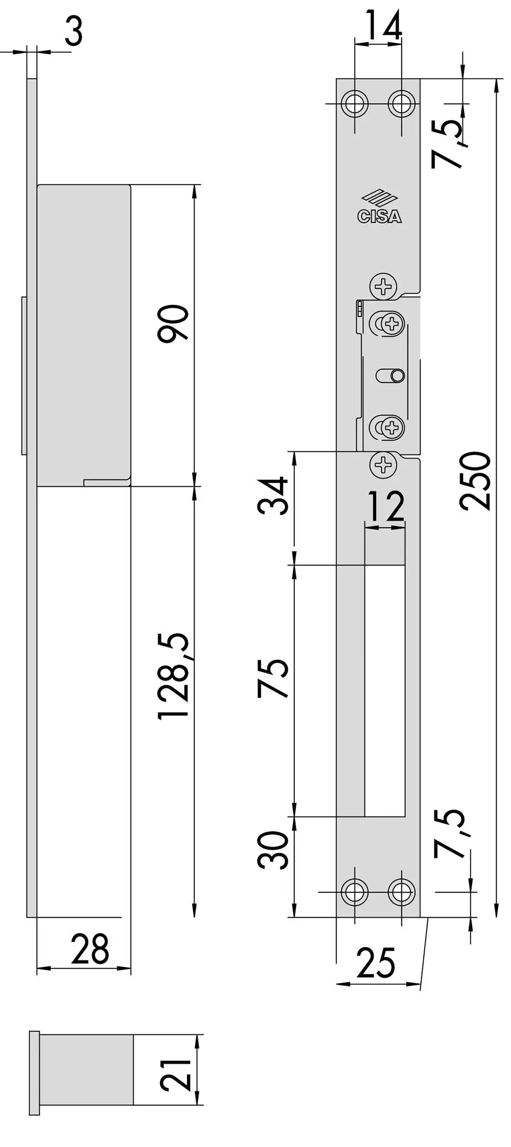 Incontro Elettrico 12V per Serrature da Infilare - immagine 2