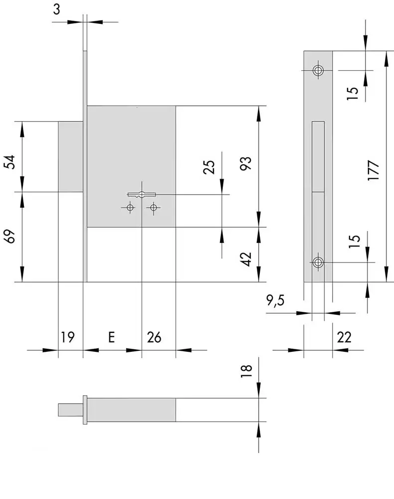 Serratura Da Infilare A Doppia Mappa '57223' - immagine 2