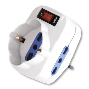 Multipresa Rotante Salvaspazio - Spina 10A/Prese 2 Bipasso 1 Schuko