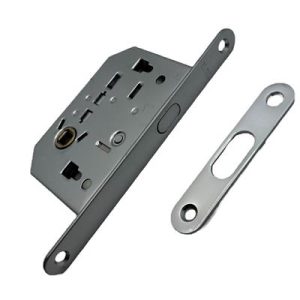 Serratura A Gancio Con Quadro 50mm Nichel Satinato