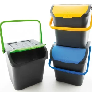 Tris Pattumiere Ecologic lt.28 Per Raccolta Differenziata