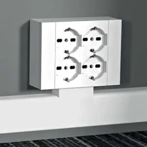 Multipresa Da Incasso Quadra 4 Prese + Cassetta Bianca