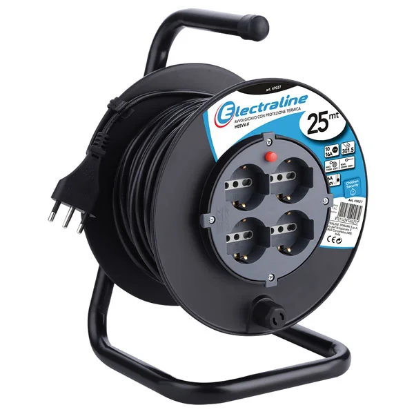 Avvolgicavo Bricolage 4 Schuko 10/16a, Cavo h05vv-f (3x1,5mm)