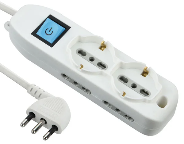 Multipresa Con Cavo E Interruttore Luminoso 10/16A - Schuko