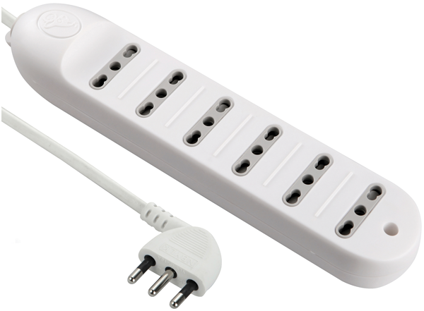 Multipresa Bipasso 10/16A, Cavo 1,5 mt, Spina 16 A A Pipetta