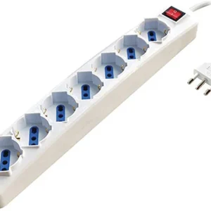 Multipresa 7 Prese Schuko Bipasso 10/16A, Cavo 1,5 mt.