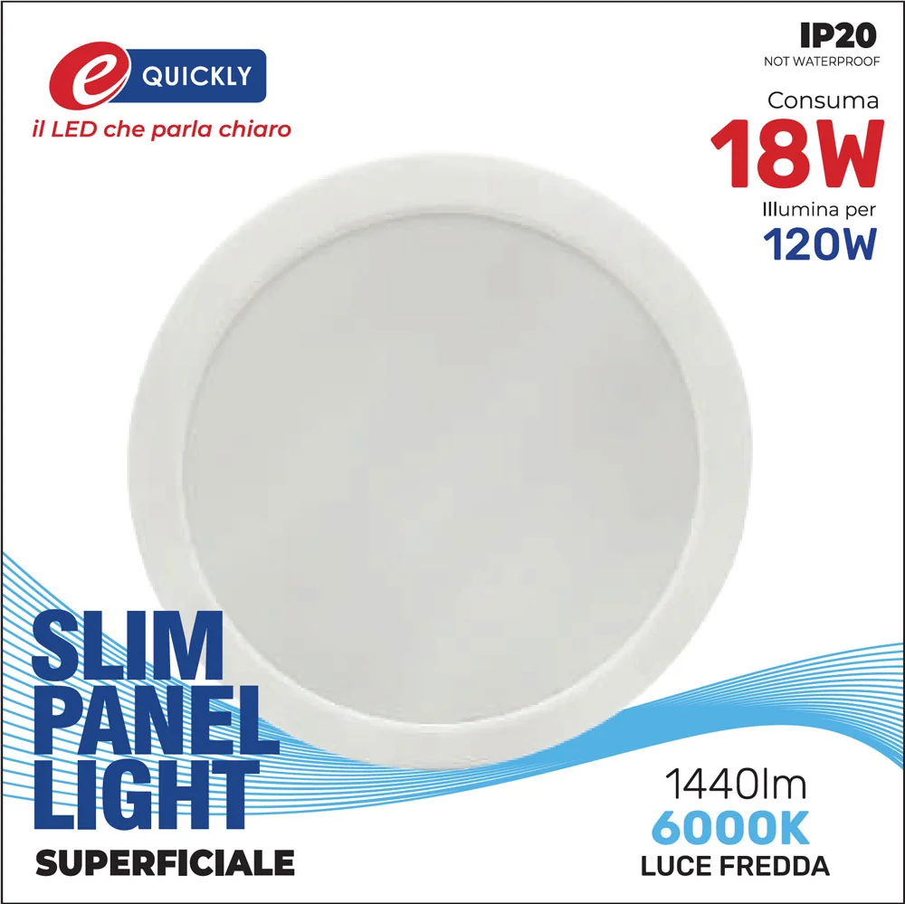 Faretto Slim Panel Tondo Superficiale 18W - immagine 2