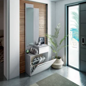 Mobile Ingresso Scarpiera Caren Con Specchio cm 61x28x163h