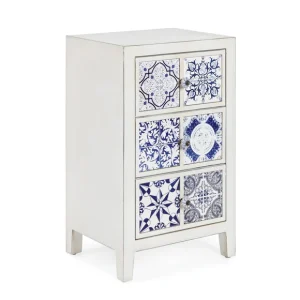 Cassettiera 3 Cassetti Demetra Ceramica Decorata cm.43x33x71h ca.