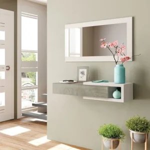 Mobile Sospeso Con Specchio , Colore Rovere Alaska/Bianco Artik 19hx95lx26p
