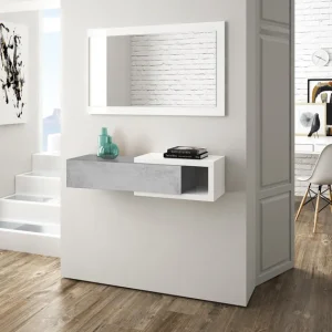 Mobile Sospeso Con Specchio Artik Cemento cm.19hx95lx26p