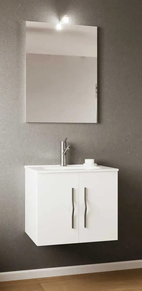 Mobile Bagno Sospeso cm.61x46p Con Specchio E Faretto