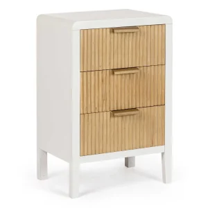 Cassettiera 3 Cassetti Charley Colore Bianco - Naturale 40X30X62H