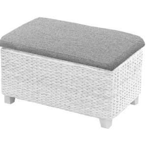 Cassapanca cm. 72x30x40h Bianco Cuscino Grigio