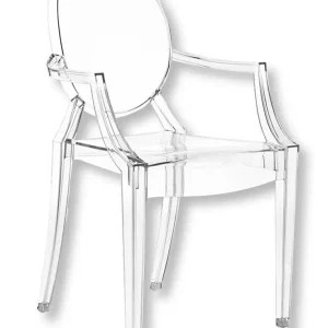 Sedia Host Con Braccioli In Policarbonato Trasparente cm.54x57x90h