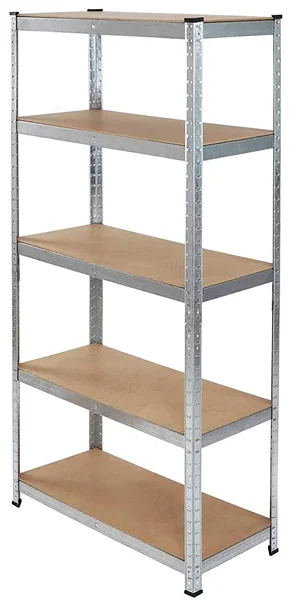 Scaffale In Acciaio Zincato Con 5 Ripiani In MDFcm.90x40x180H