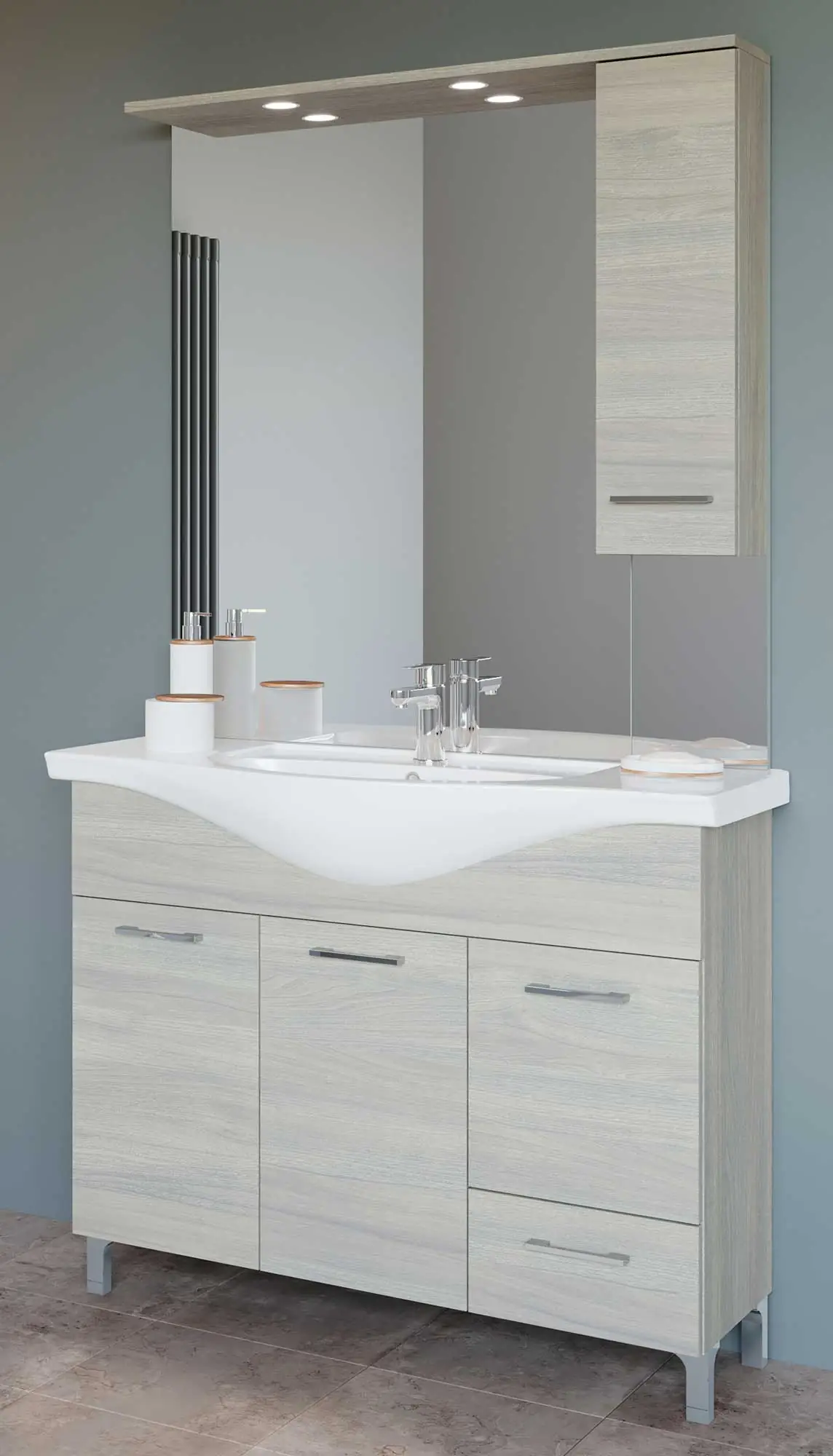 Mobile Bagno Venere Cm.106x50x191H Rovere Grigio