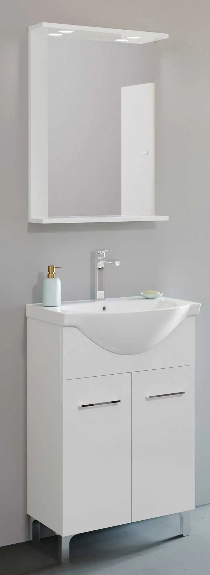 Mobile Bagno Venere cm.55x42x160H Bianco Lucido