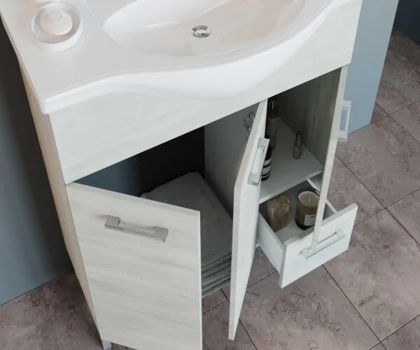 Mobile Bagno Venere Cm.86x50x191H Rovere Grigio - immagine 3