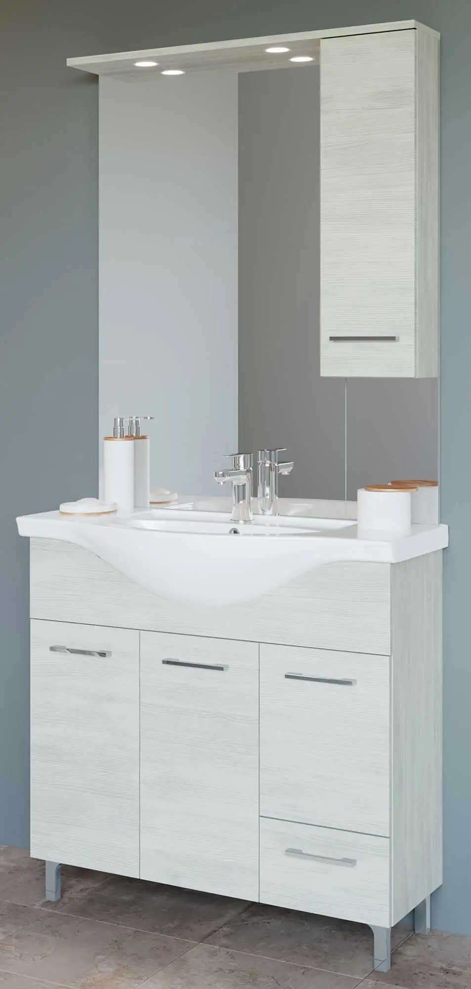 Mobile Bagno Venere Cm.86x50x191H Rovere Grigio