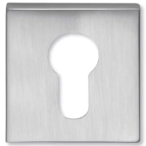 Bocchetta Quadrata 45mm Foro Cilindro Nichel Satinato