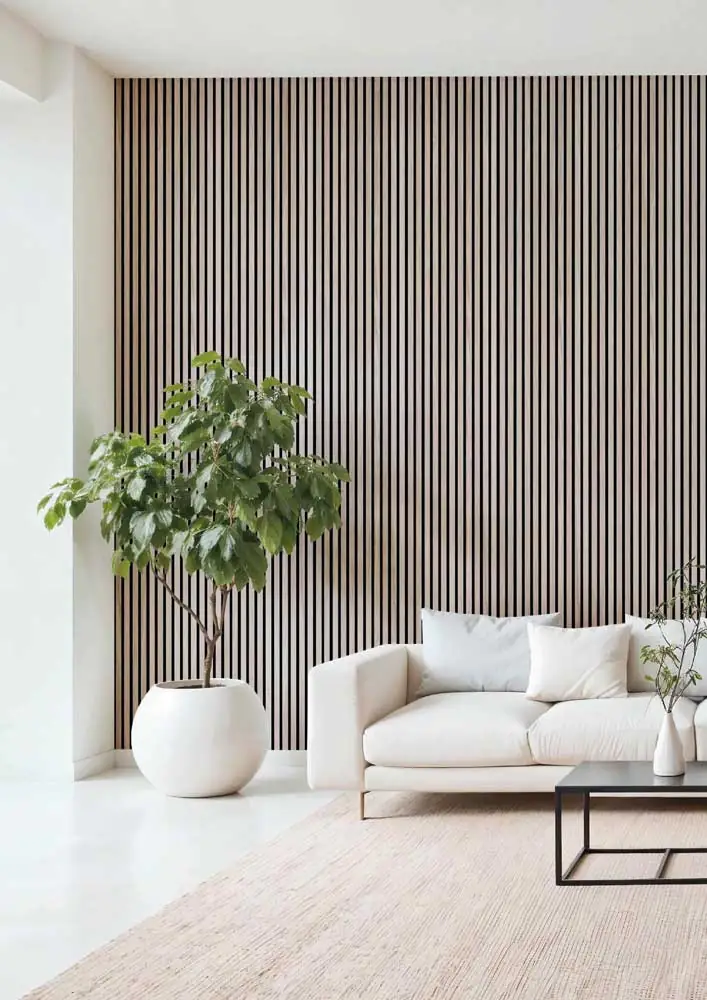 Pannello Murale In PVC Doghe In Legno cm.280x30x1