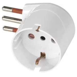 Adattatore Schuko 90 Gradi   2Posti +T Bianco