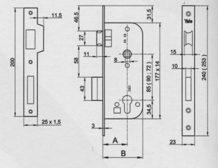 Serrature Ad Infilare Bordo Quadro Con Contropiastra - immagine 2