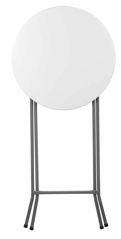 Tavolo Bar Alto In Acciaio E Resina , Bianco - immagine 2